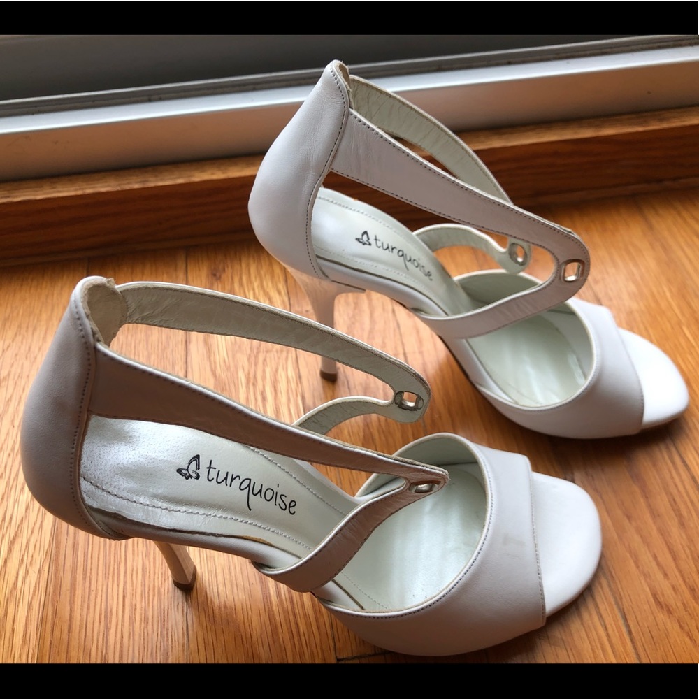 NEW Turquoise White Argentine Tango Bridal Shoes